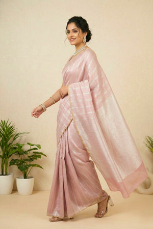 Dusty Rose Moonga Silk Saree