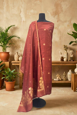 Chestnut Brown Fine Silk Suit Set