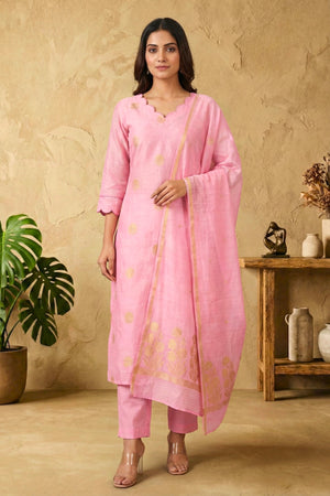 Blossom Pink Fine Silk Suit Set