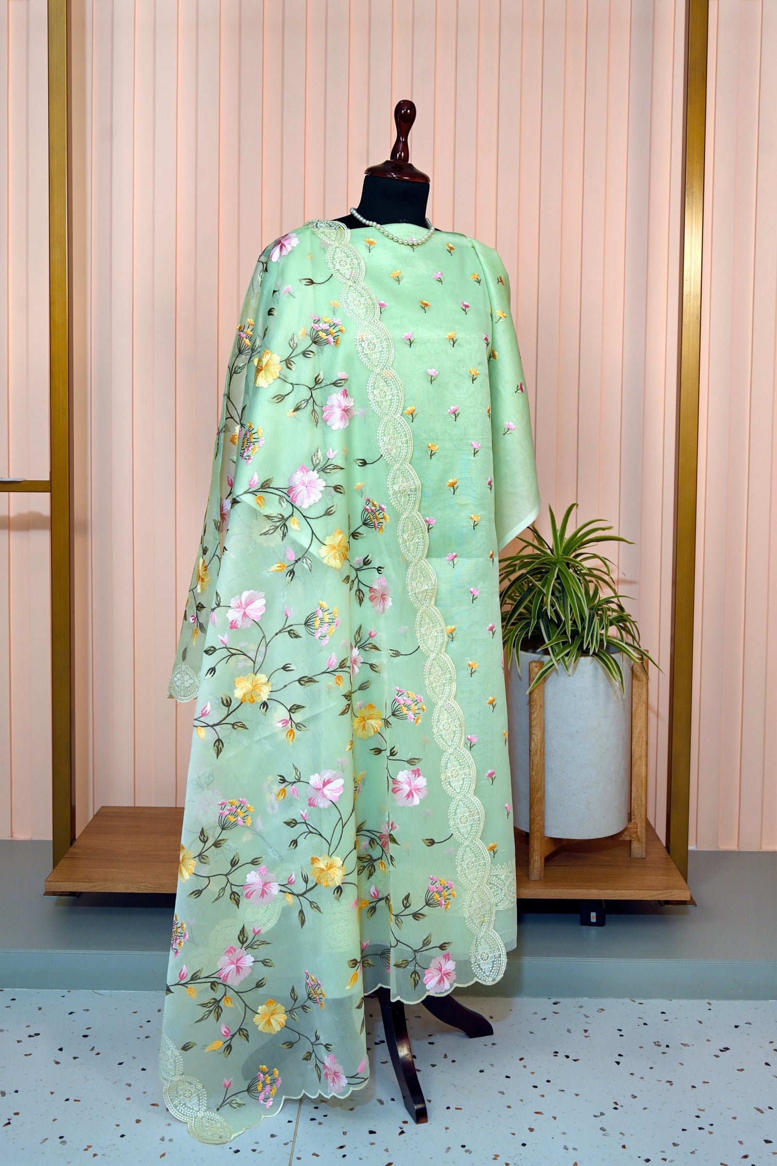 Sea Green Organza Suit Set