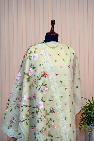 Off - White Organza Suit Set