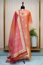 Peach & Pink Omber Organza Suit Set