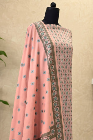 Pastel Pink Cotton Chanderi Suit Set