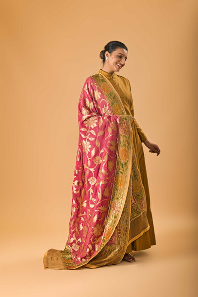 Onion Pink Banarasi Georgette Dupatta