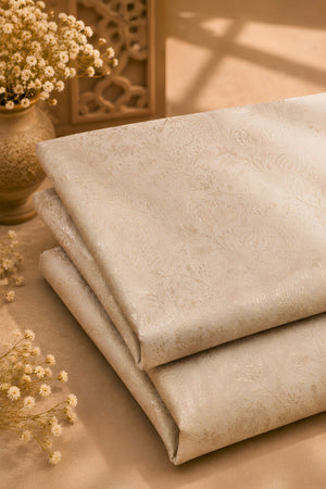 Premium Dyeable Moonga Silk Jacquard Fabric (Unstitched Than)