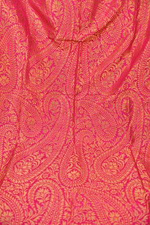 Emerald Green & Rani Pink Half-and-Half Banarasi Silk Saree