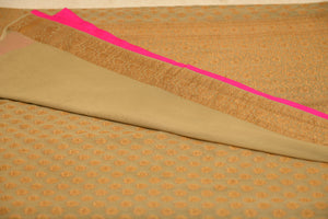 Antique Gold Banarasi Georgette Saree with Hot Pink Edging