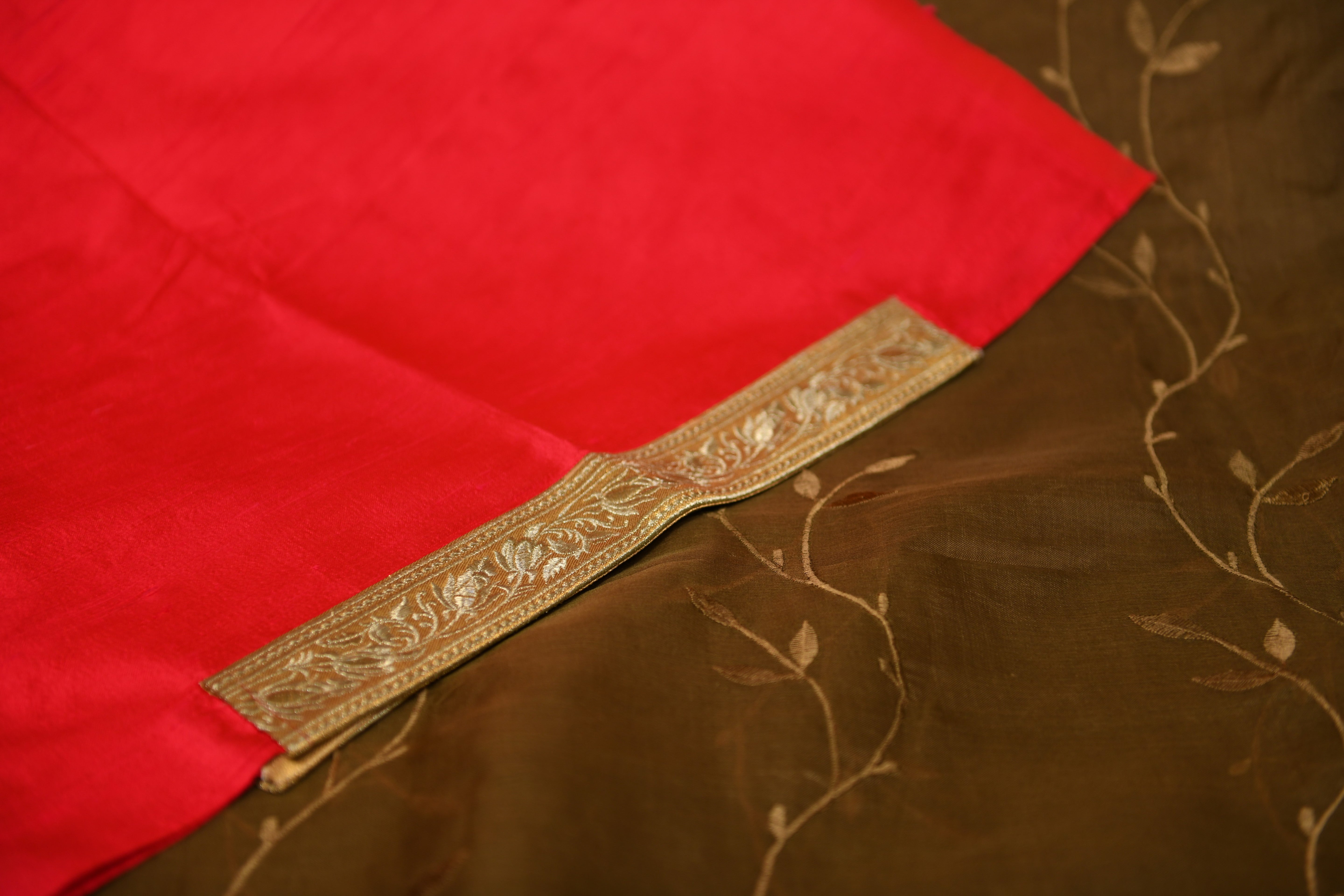 Ethereal Olive Green Soft Organza Saree with Delicate Gold Vines
