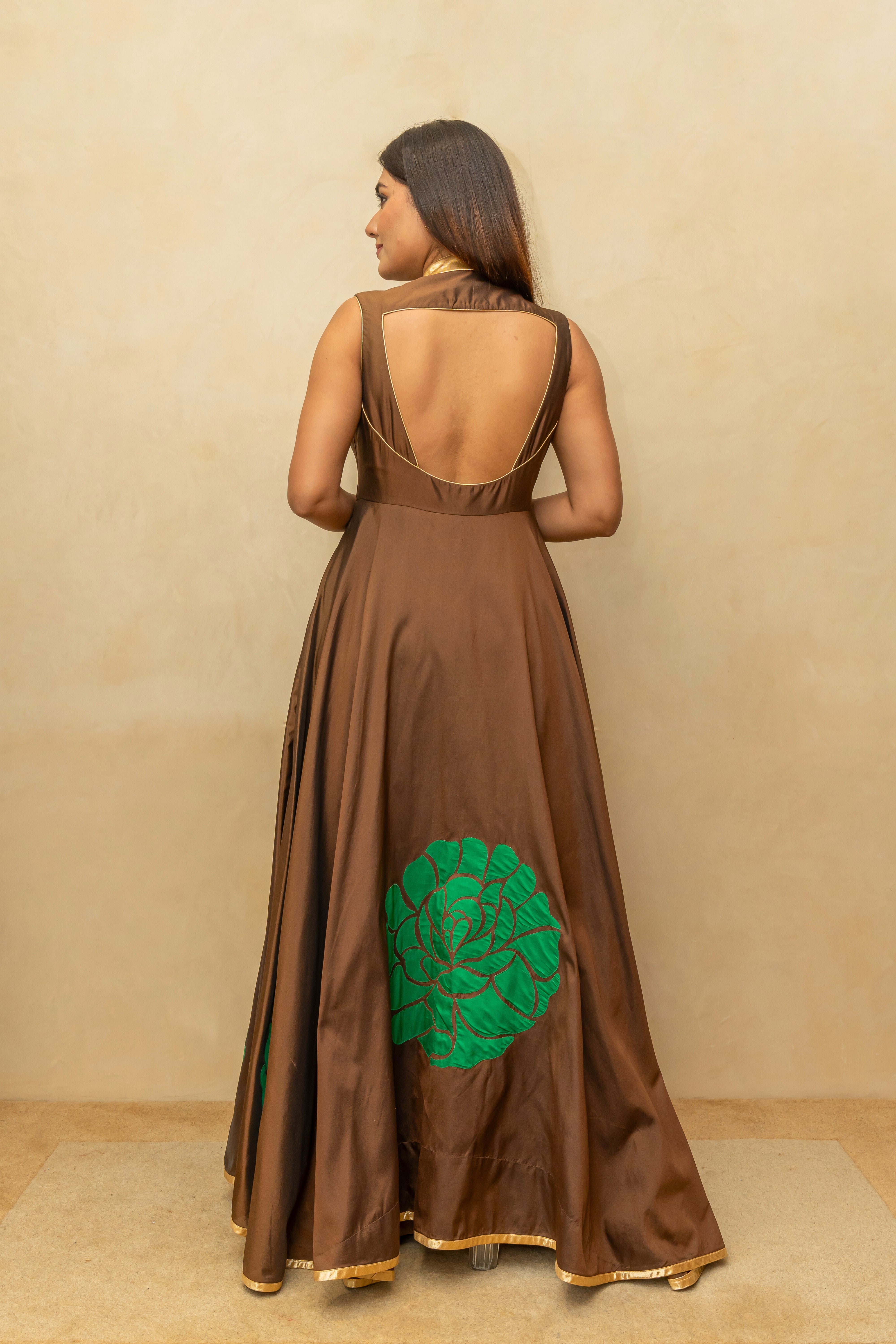 Chocolate Brown Silk Suit Set