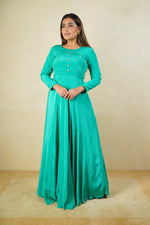 Emerald Green Crepe Anarkali Gown