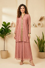 Dusty Rose Crush Tissue Silk Co-Ord Set