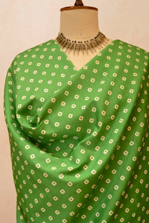 Vibrant Green Geometric Print Swiss Cotton Unstitched Dress Material