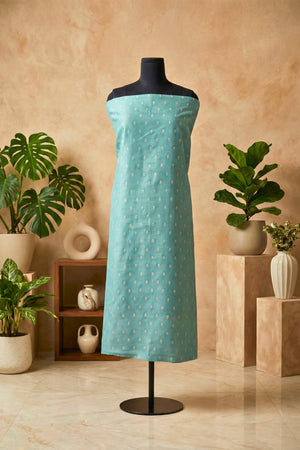 Refreshing Sea Green Chanderi Unstitched Suit Set