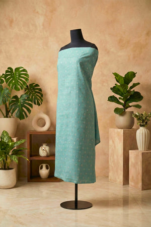 Refreshing Sea Green Chanderi Unstitched Suit Set