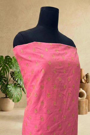 Vibrant Fuchsia Pink Chanderi Unstitched Suit Set