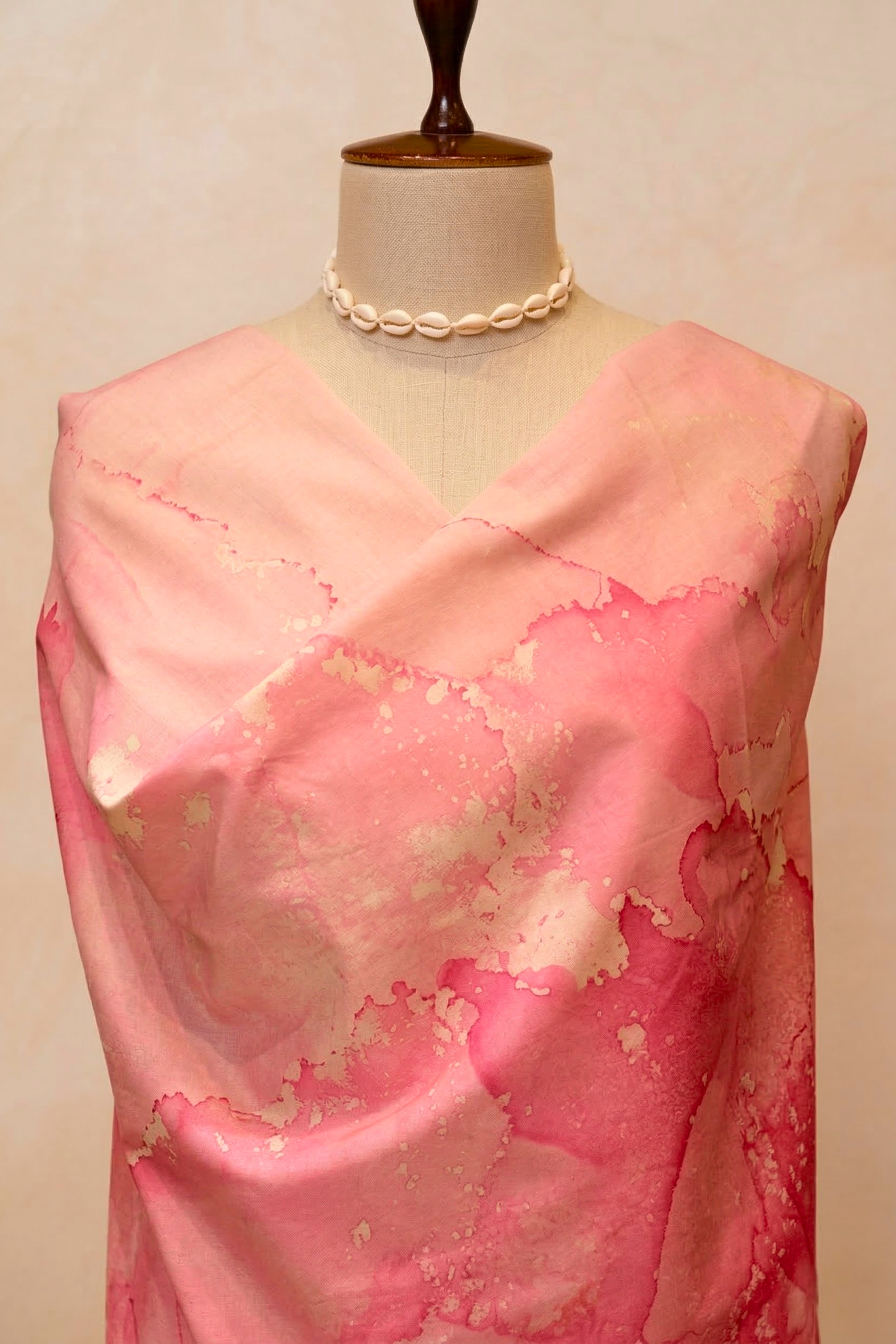 Abstract Watercolor Pink Swiss Cotton Unstitched Dress Material