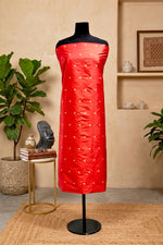 Vibrant Red Silk Unstitched Suit Material