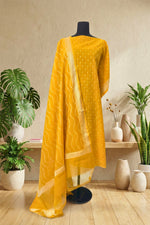 Haldi Yellow Cotton Chanderi Unstitched Suit Set – Pure Chanderi