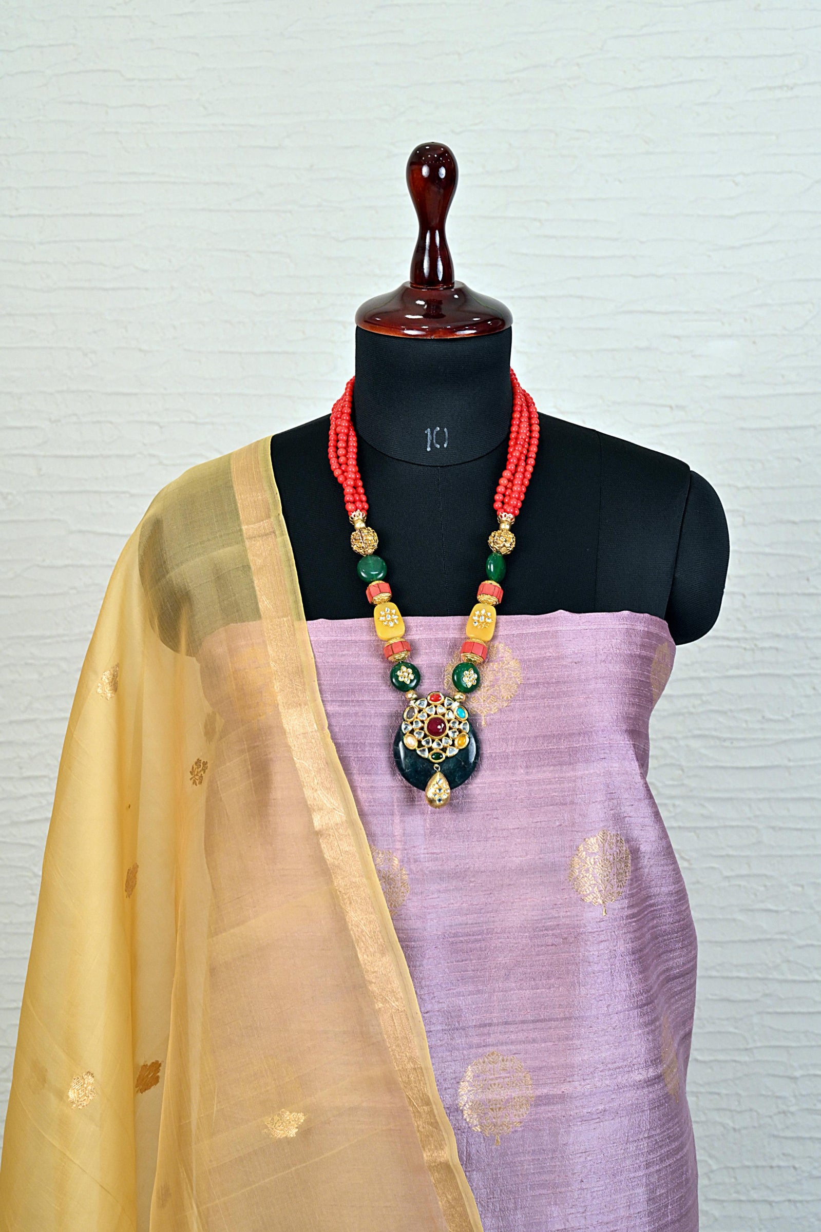 Lavender Banarasi silk suit