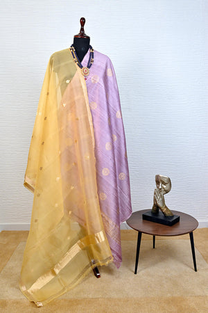 Lavender Banarasi silk suit