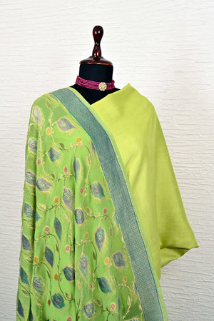 Light Green Banarasi Chiffon Dupatta