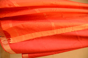 Kanjeevram soft silk red and orange suit