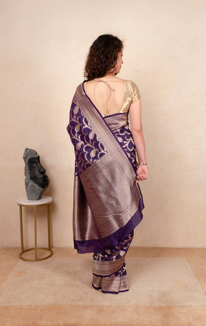 Baigani katan silk saree