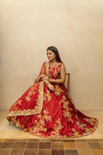 Maroon and gold silk gown anarkali