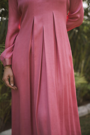 Pink Crepe Anarkali Suit With Pant