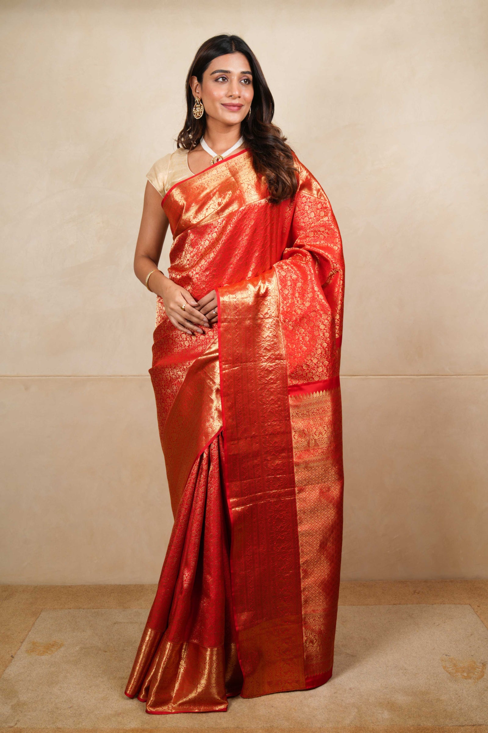 Red kanjeevaram silk saree