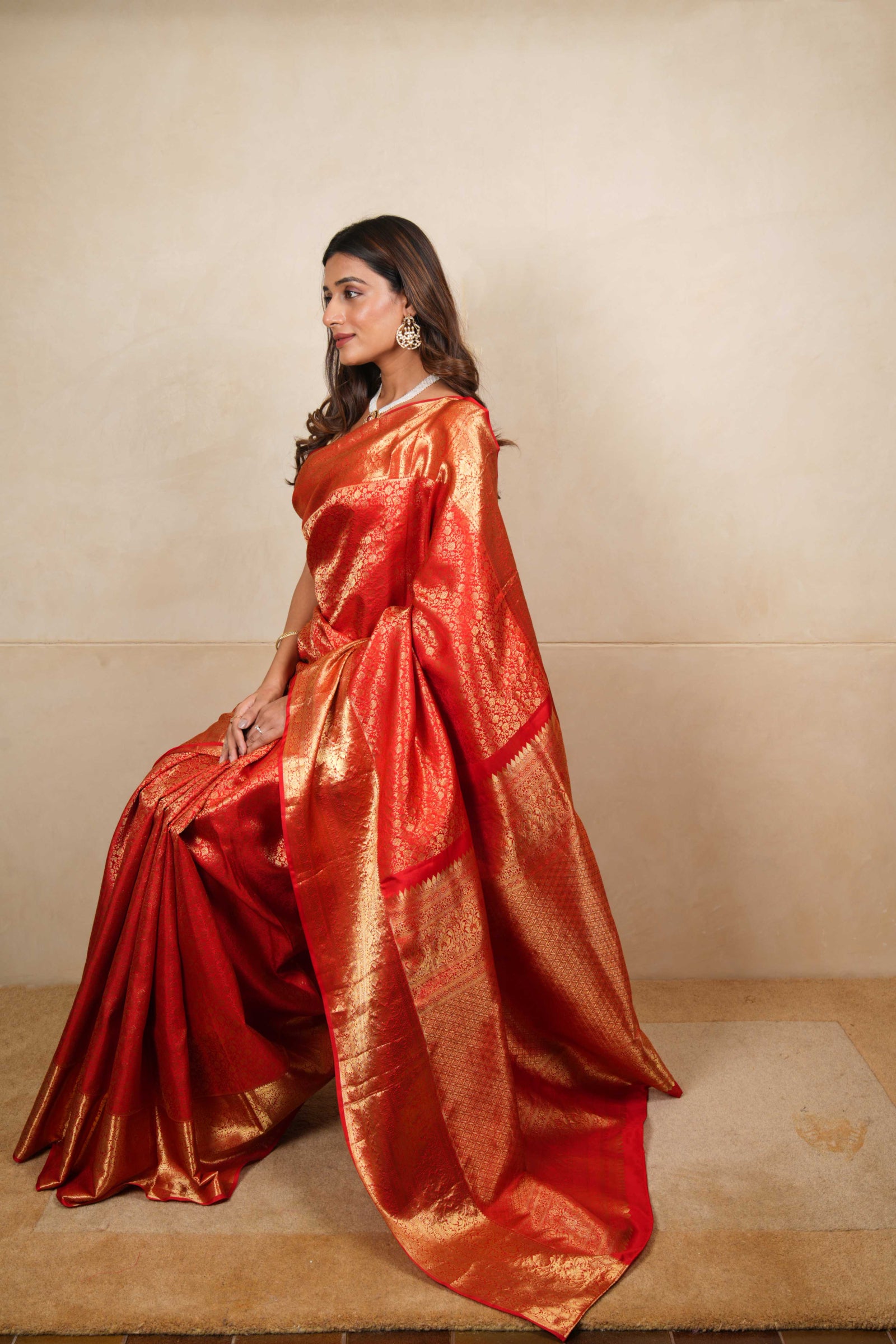 Red kanjeevaram silk saree