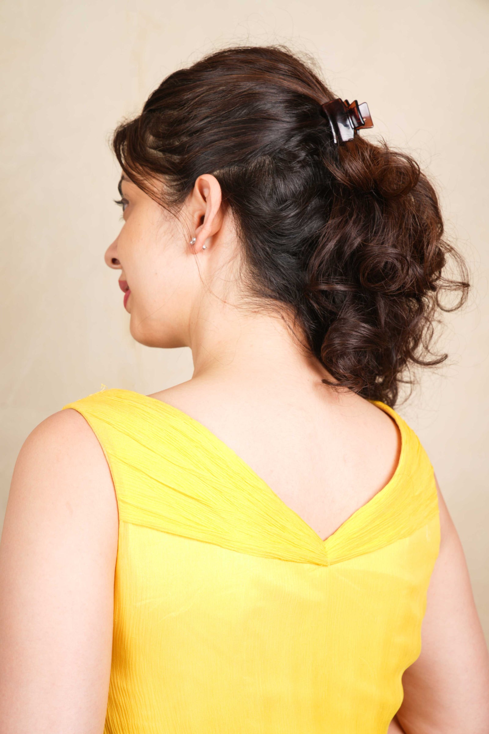 Yellow chiffon dress