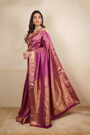 Purple kanjeevaram silk saree