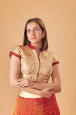 Gold Kin khaab high neck blouse