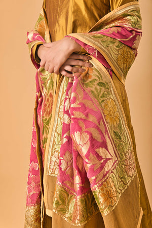 Onion Pink Banarasi Georgette Dupatta