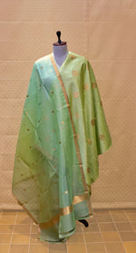 Mint green Banarasi silk suit