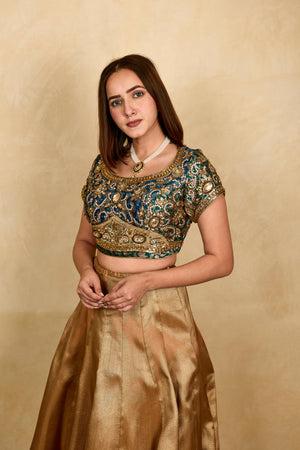 Peacock Upada silk blouse