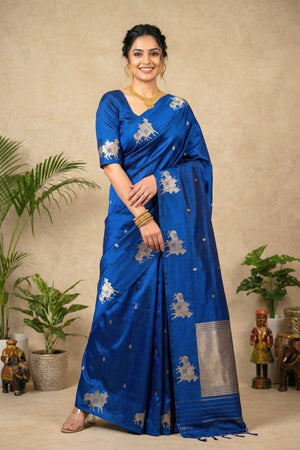 Royal Blue Soft Silk Saree
