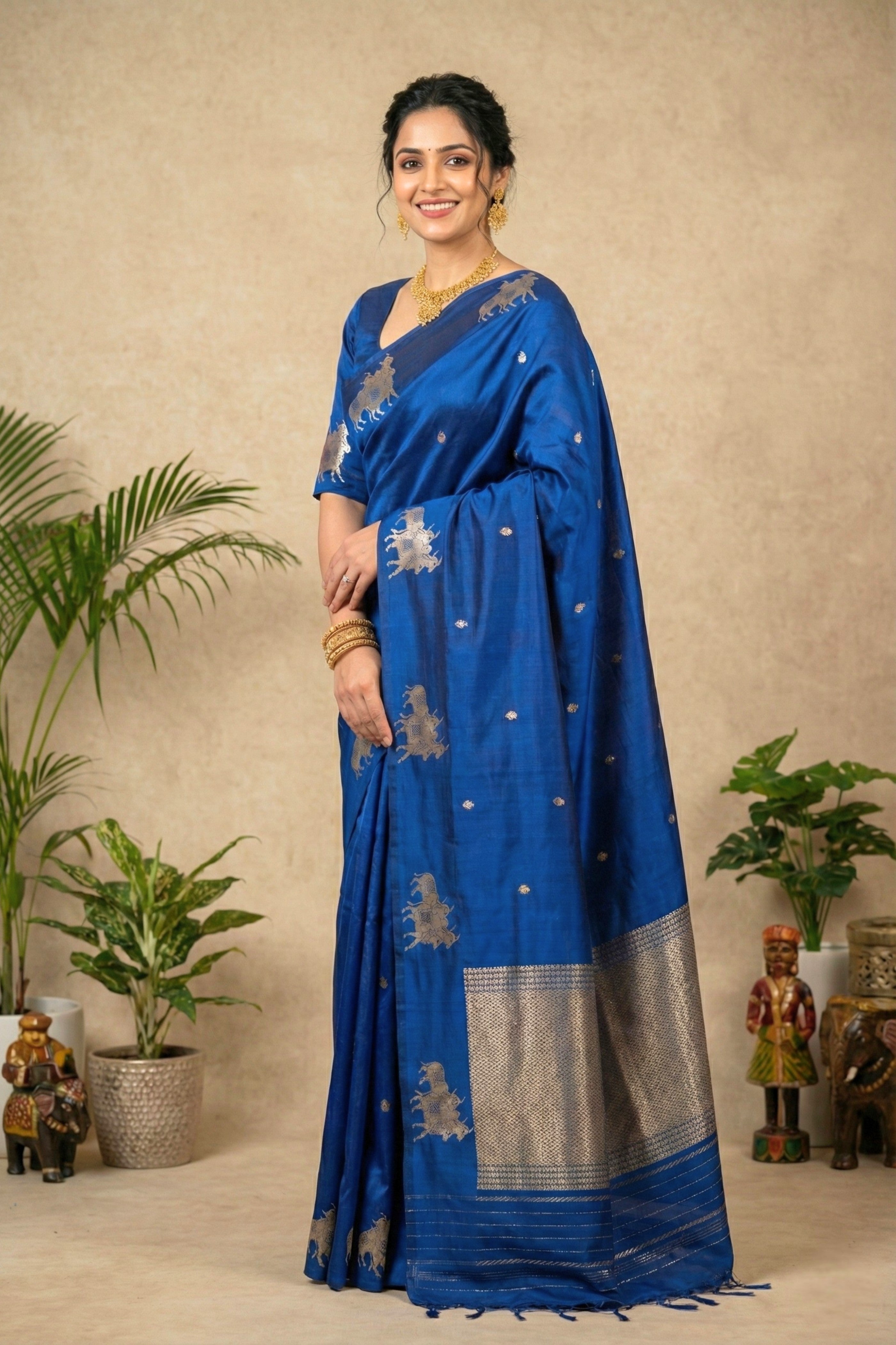 Royal Blue Soft Silk Saree