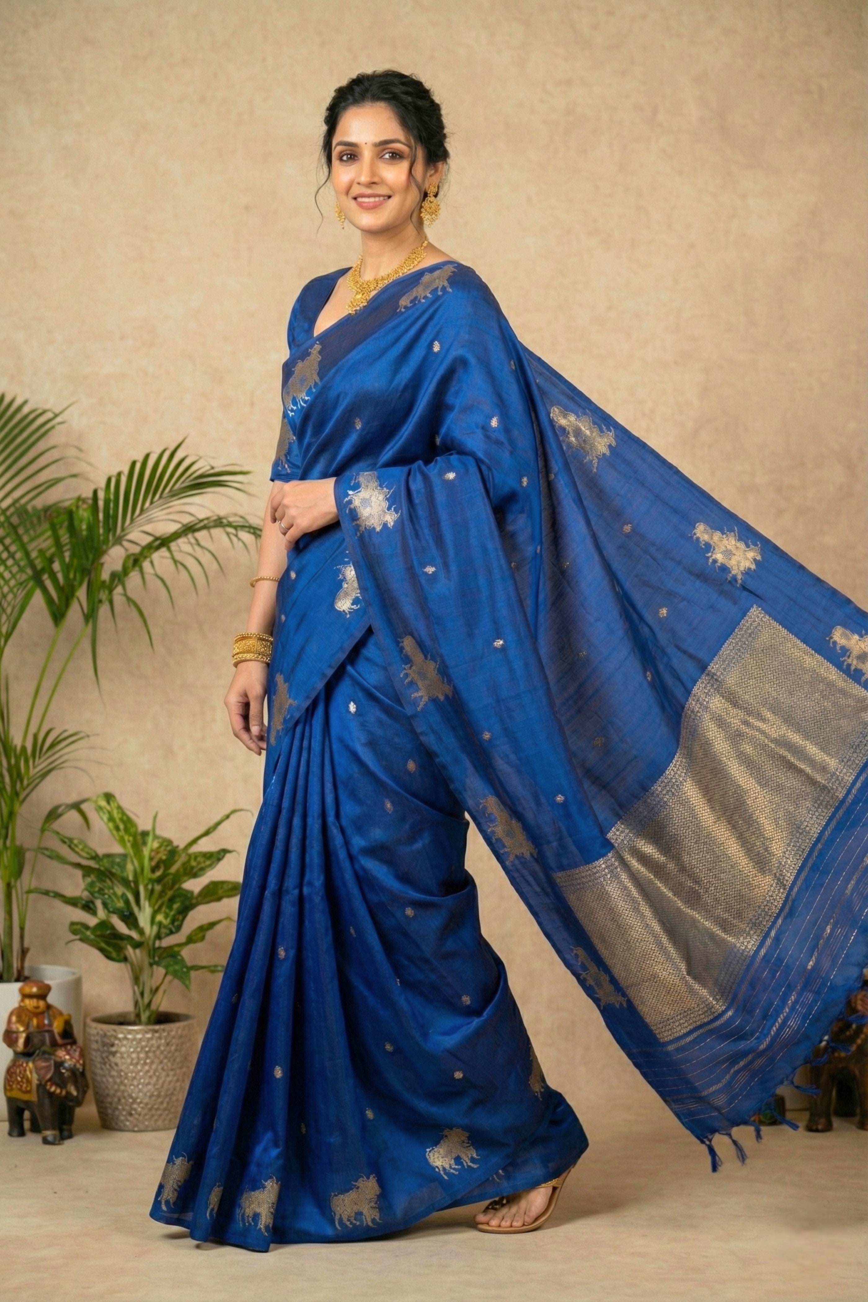 Royal Blue Soft Silk Saree