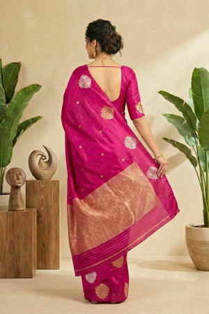 Vibrant Magenta Soft Silk Saree