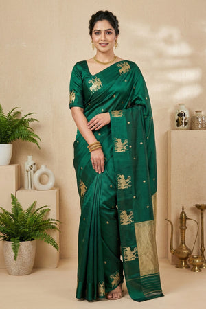 Emerald Green Soft Silk Saree