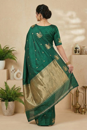 Emerald Green Soft Silk Saree
