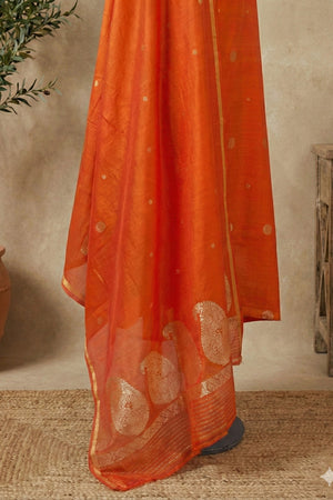 Tangerine Orange Fine Silk Suit Set