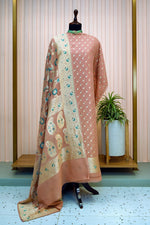Blush Peach Banarasi Georgette Jal Dupatta